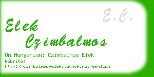 elek czimbalmos business card